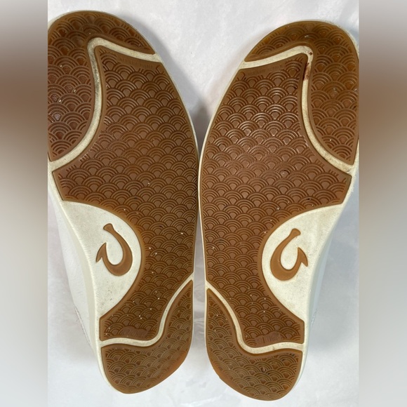 Olukai Lae'ahi li 'ili Leather Sneaker In White Comfort Men’s Sz 9.5 Athliesure - Picture 9 of 14